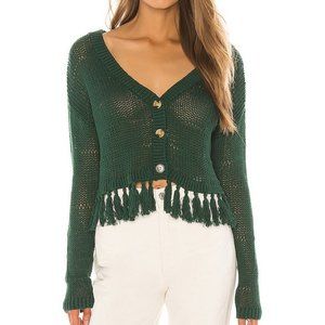 Tularosa Cenote Cardigan Tassel Hem GREEN SIZE MEDIUM
